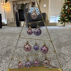 Gold and Purple Holiday Ornament Tree